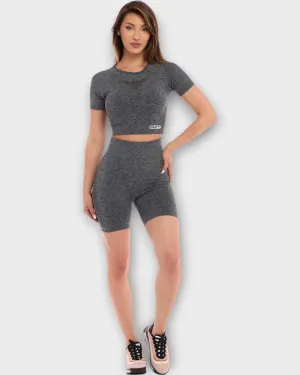 Тениска Пилатес - Сив | Делукс Серия SMFit