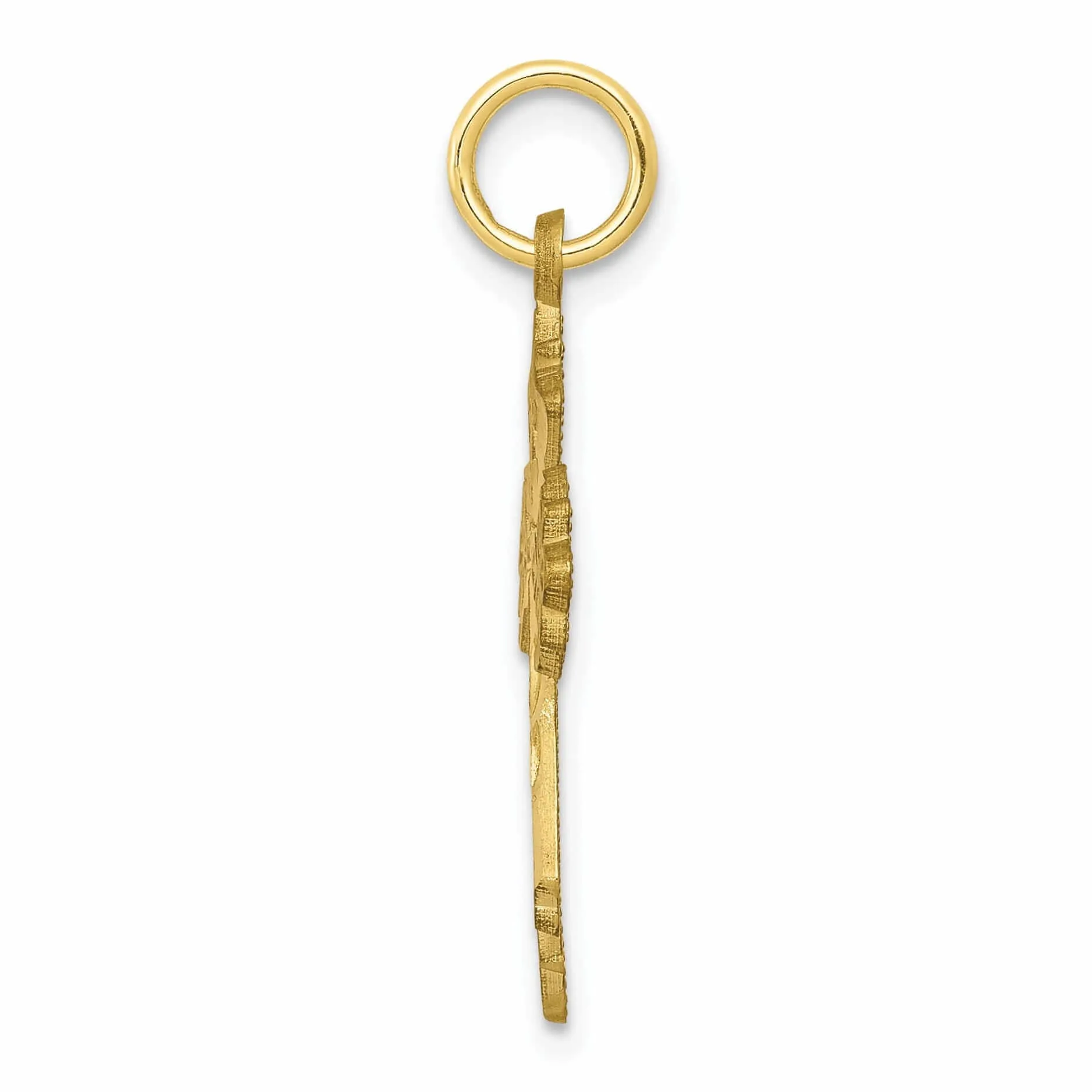 10k Yellow Gold Diamond Cut Cross Charm