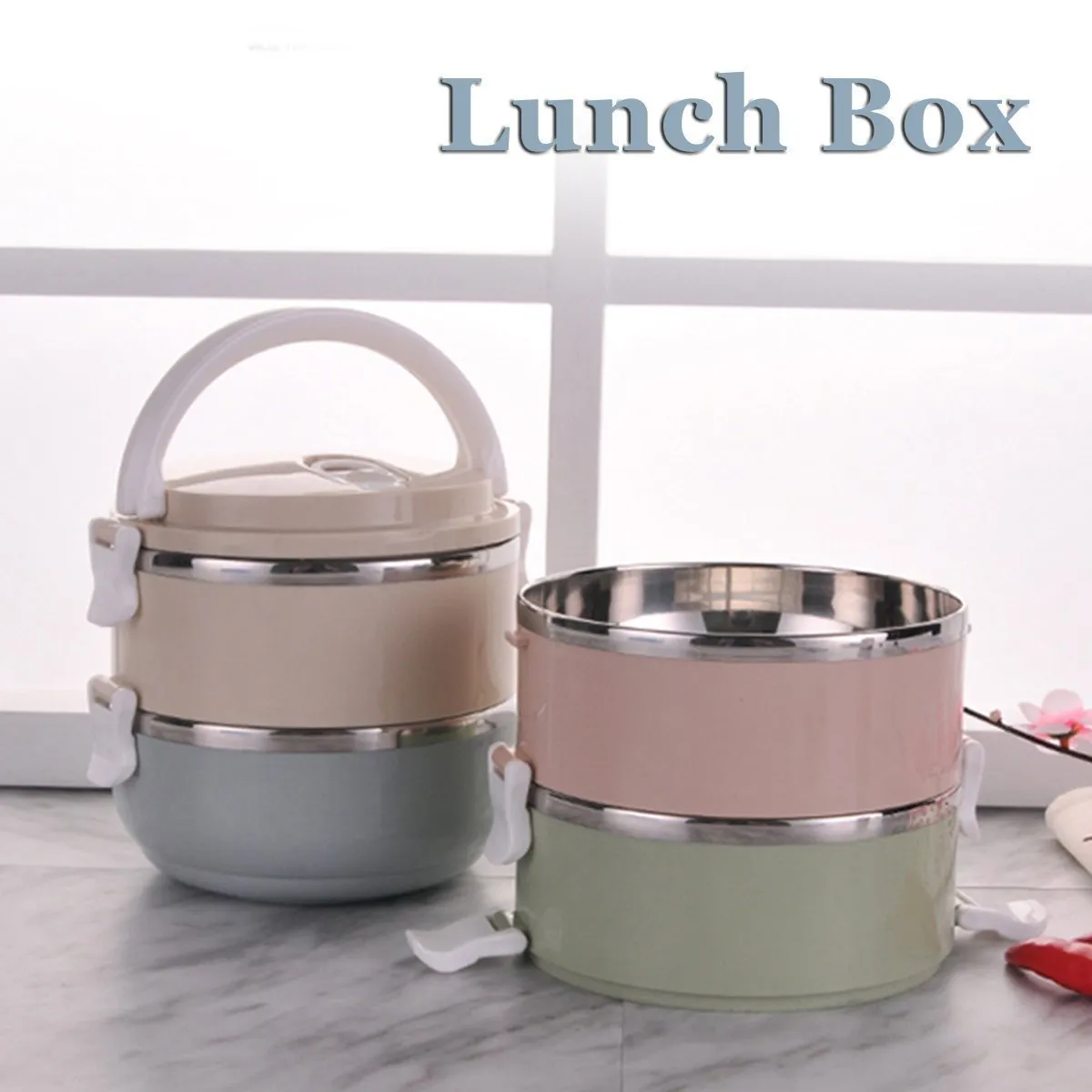 1/2/3/4 Layers Stainless Steel Thermal Insulated Lunch Box Bento Food Storage Container