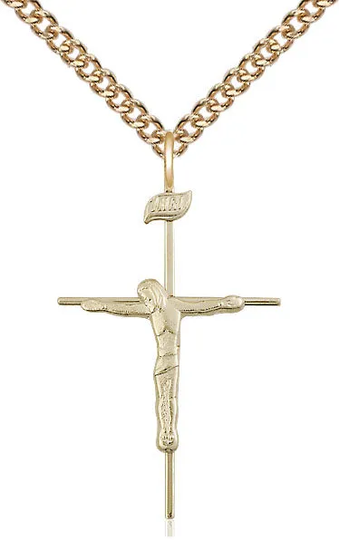 12kt Gold Filled Crucifix Pendant on a Gold Filled Chain