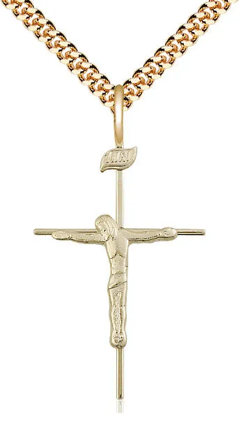 12kt Gold Filled Crucifix Pendant on a Gold Filled Chain