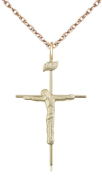 12kt Gold Filled Crucifix Pendant on a Gold Filled Chain