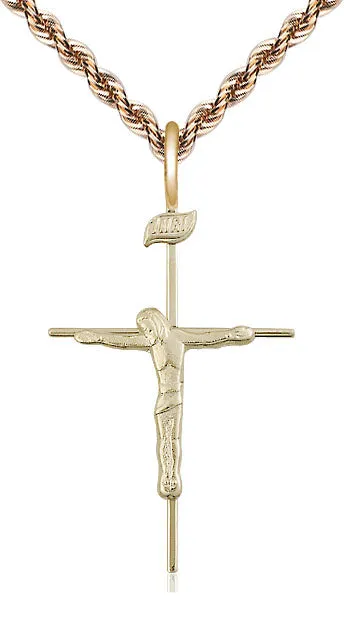 12kt Gold Filled Crucifix Pendant on a Gold Filled Chain