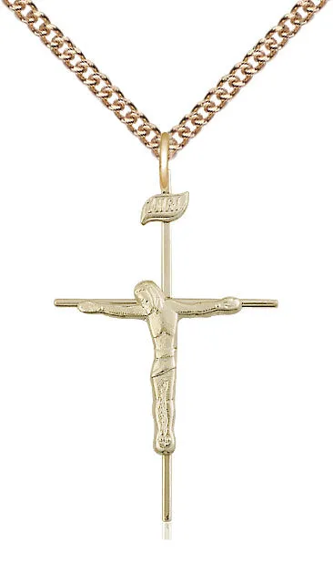 12kt Gold Filled Crucifix Pendant on a Gold Filled Chain