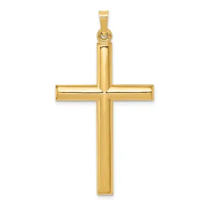 14k Yellow Gold Hollow Cross Pendant
