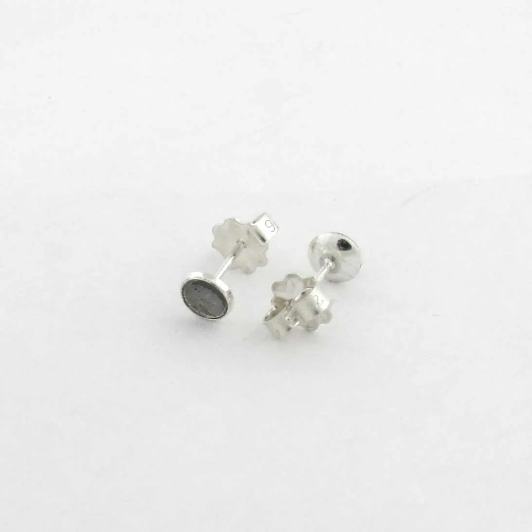4mm Silver Cup Earrings