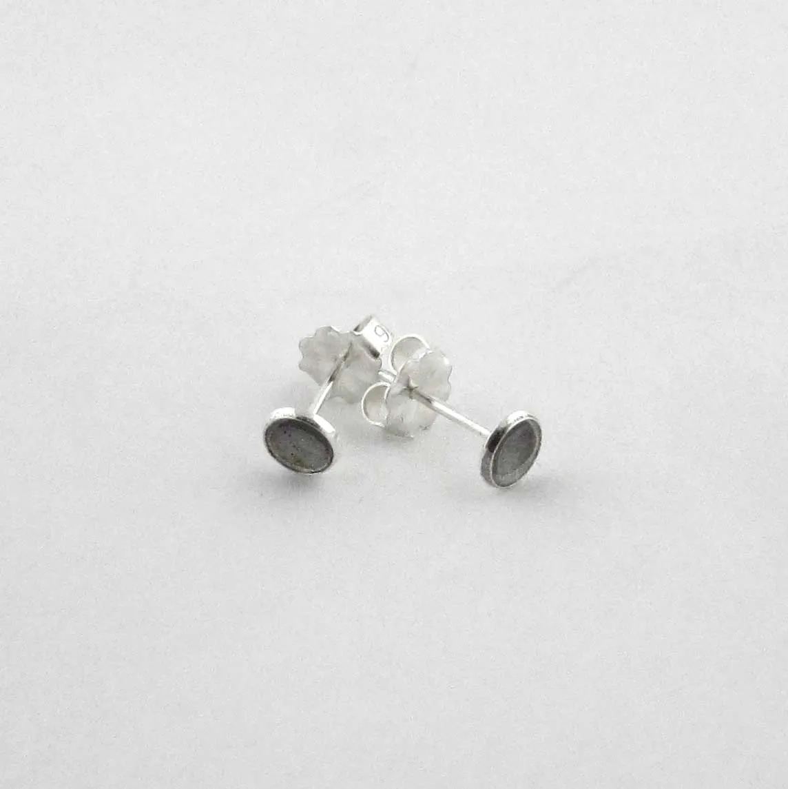 4mm Silver Cup Earrings