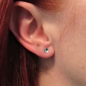 4mm Silver Cup Earrings