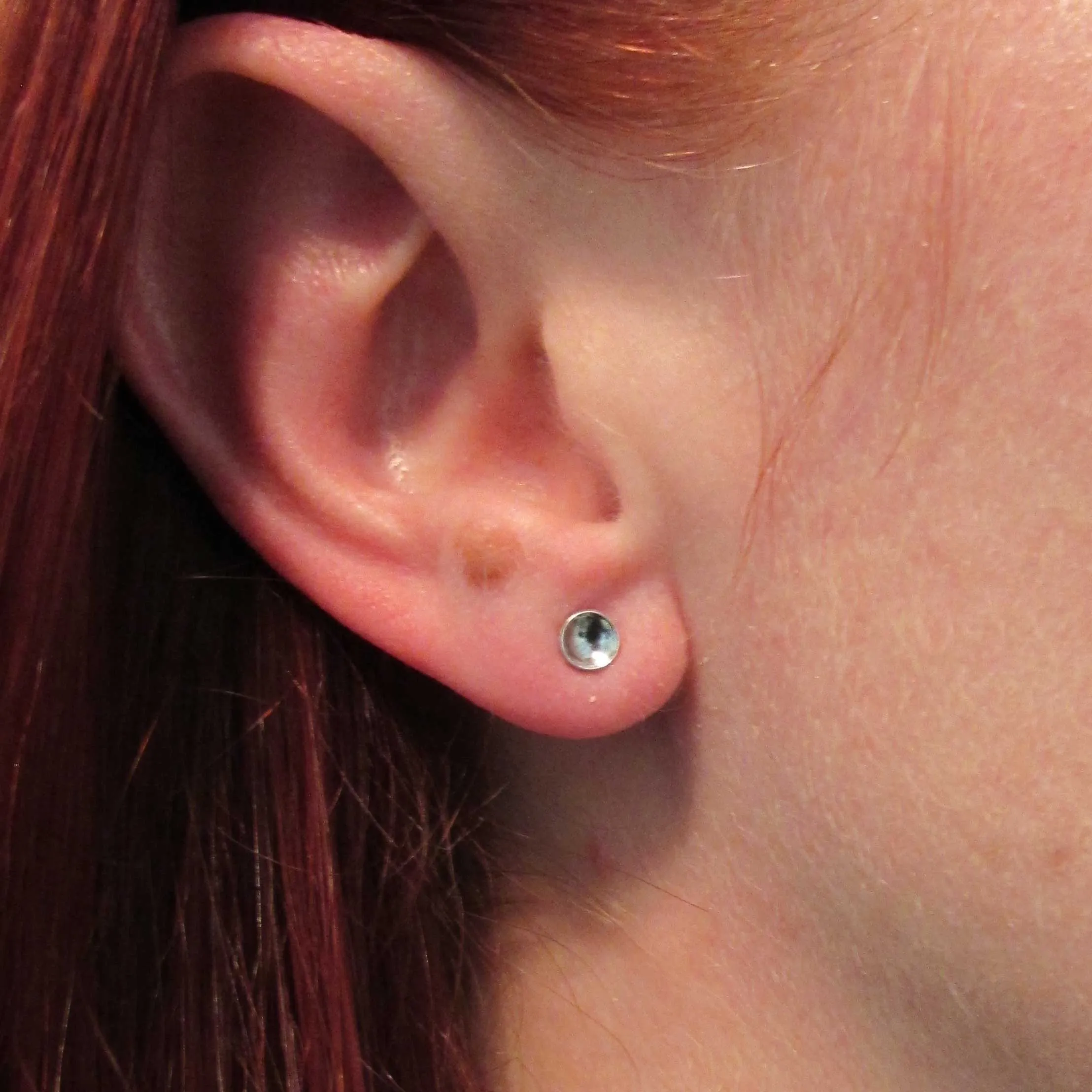 4mm Silver Cup Earrings