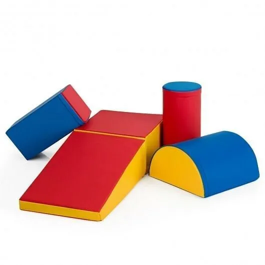 5-Piece Set Climb Activity Play Safe Foam Blocks-Red - Color: Red