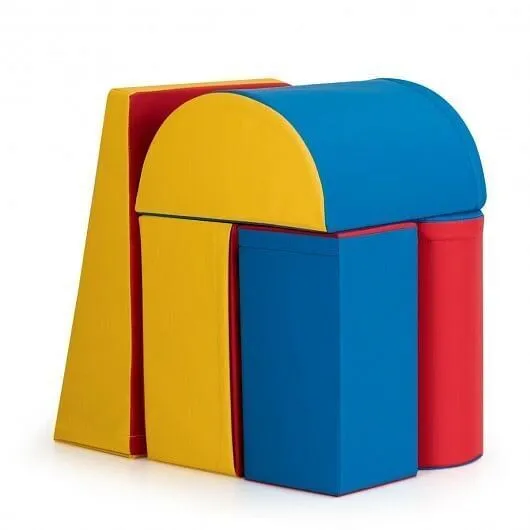 5-Piece Set Climb Activity Play Safe Foam Blocks-Red - Color: Red