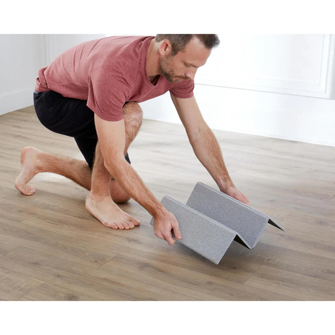 50 cm x 39 cm x 8 mm Pilates Mini Floor Mat 500 - Grey