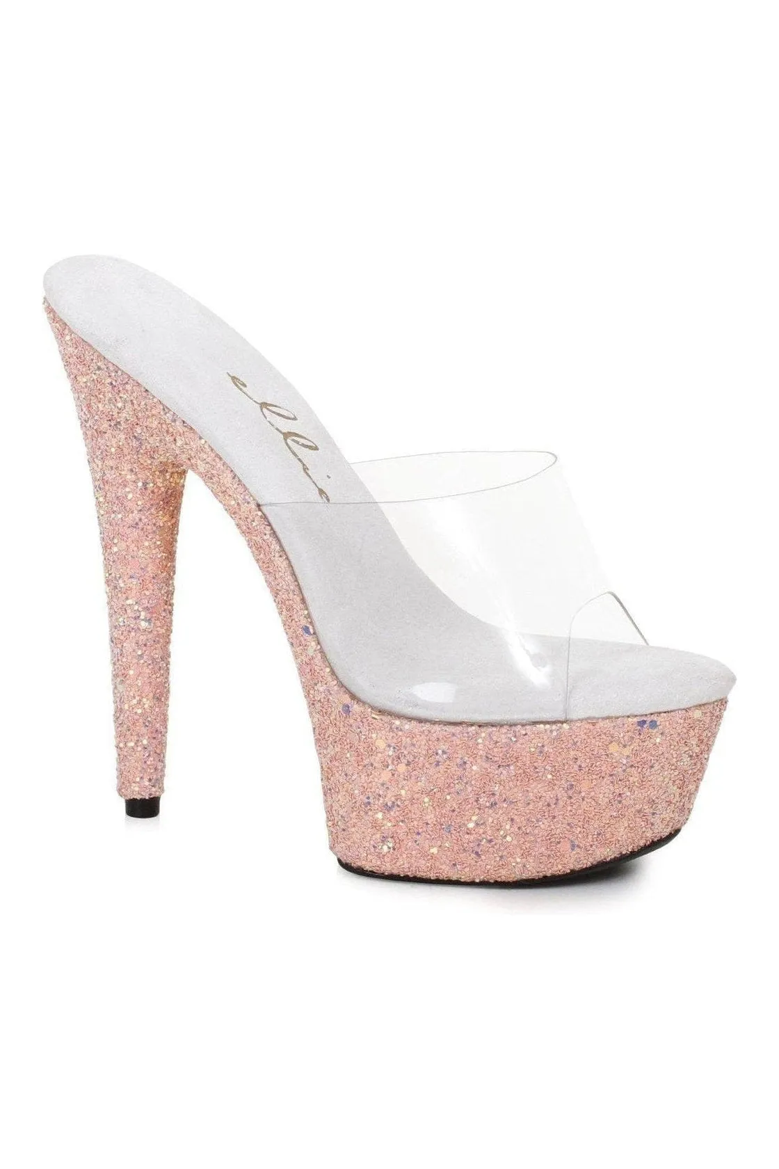 609-SERENITY Stripper Slide | Coral Rhinestones