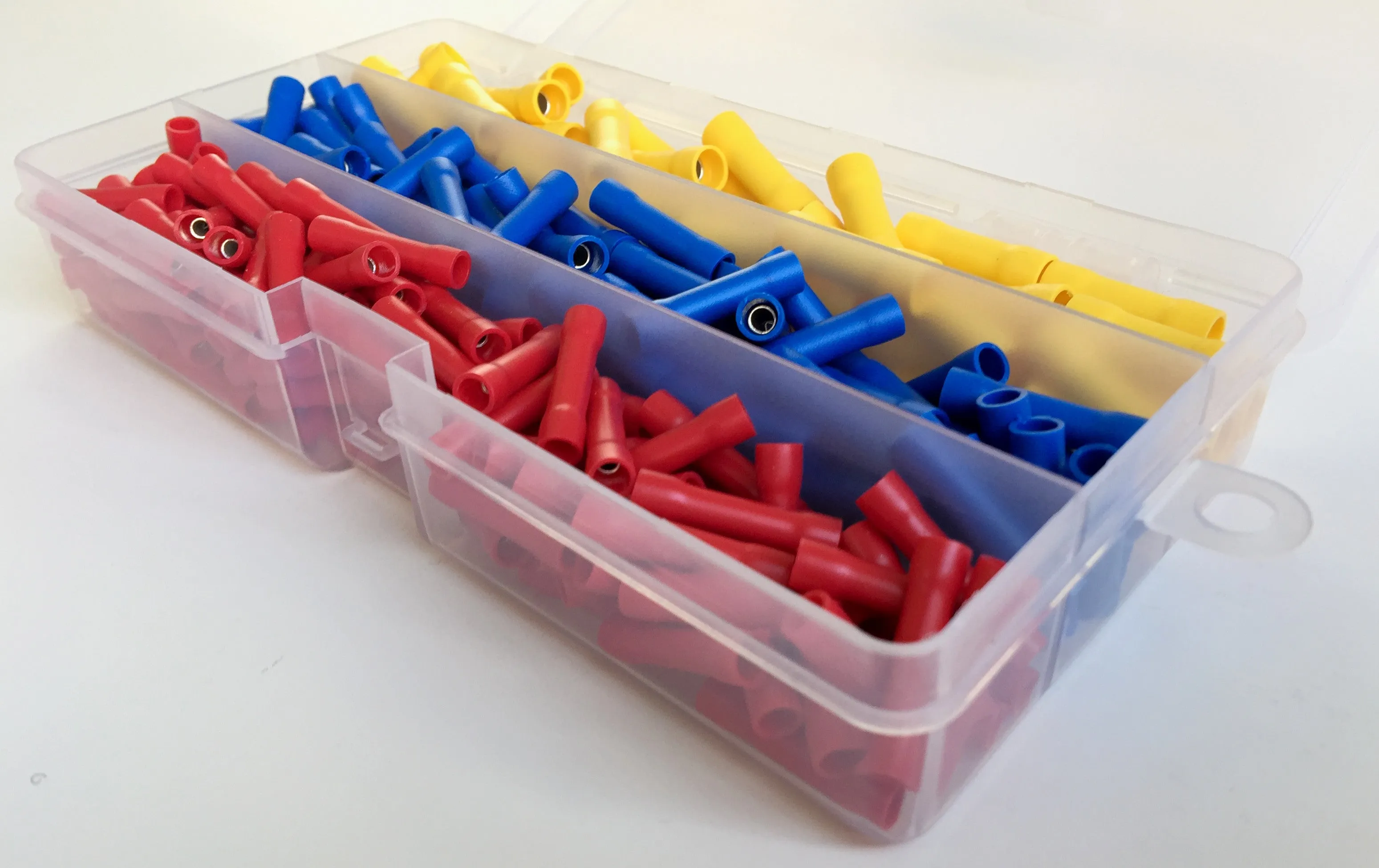 AIRNIX TERMINAL 270 Piece PVC Insulated Butt Connectors Set 110 Red 22-16ga, 100 Blue 16-14ga, 60 Yellow 12-10ga