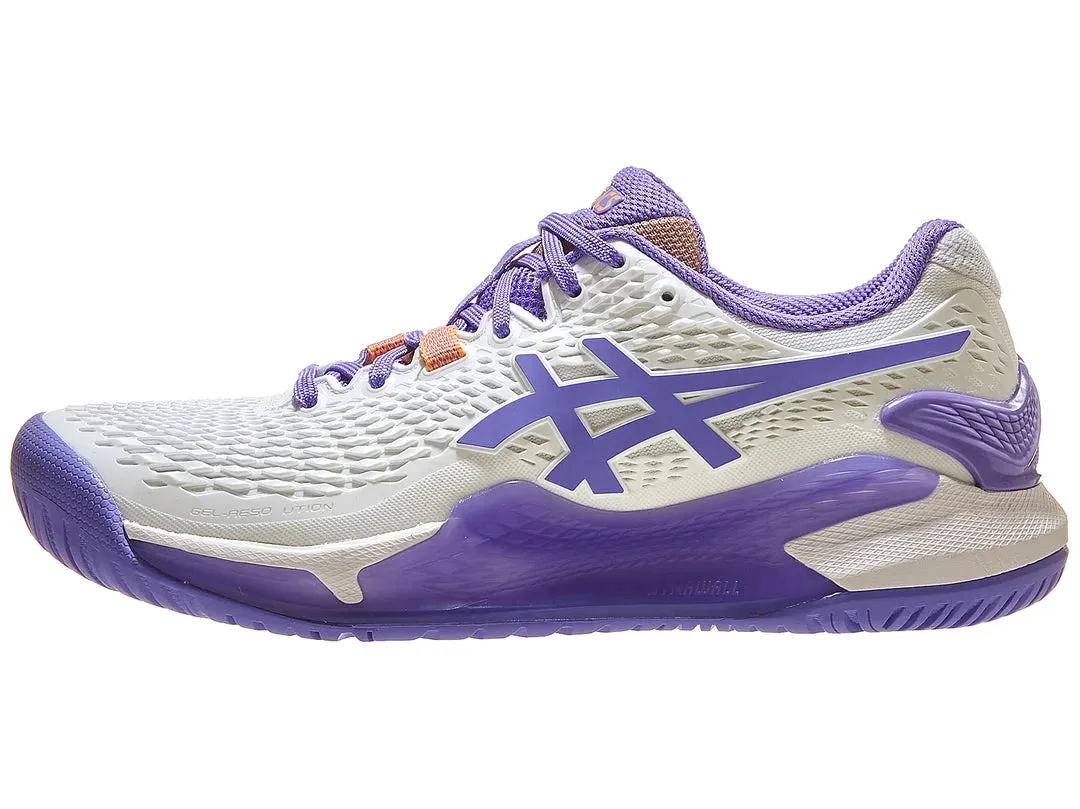 Asics Gel Resolution 9 White/Amethyst Women's Tennis Shoes - 2023 NEW ARRIVAL