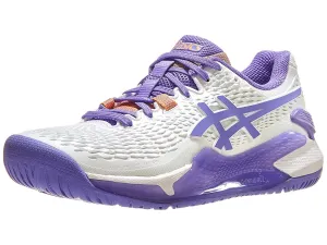 Asics Gel Resolution 9 White/Amethyst Women's Tennis Shoes - 2023 NEW ARRIVAL