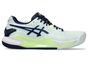 Asics Women's GEL-RESOLUTION 9 CLAY Tennis Shoes in Pale Mint/Blue Expanse