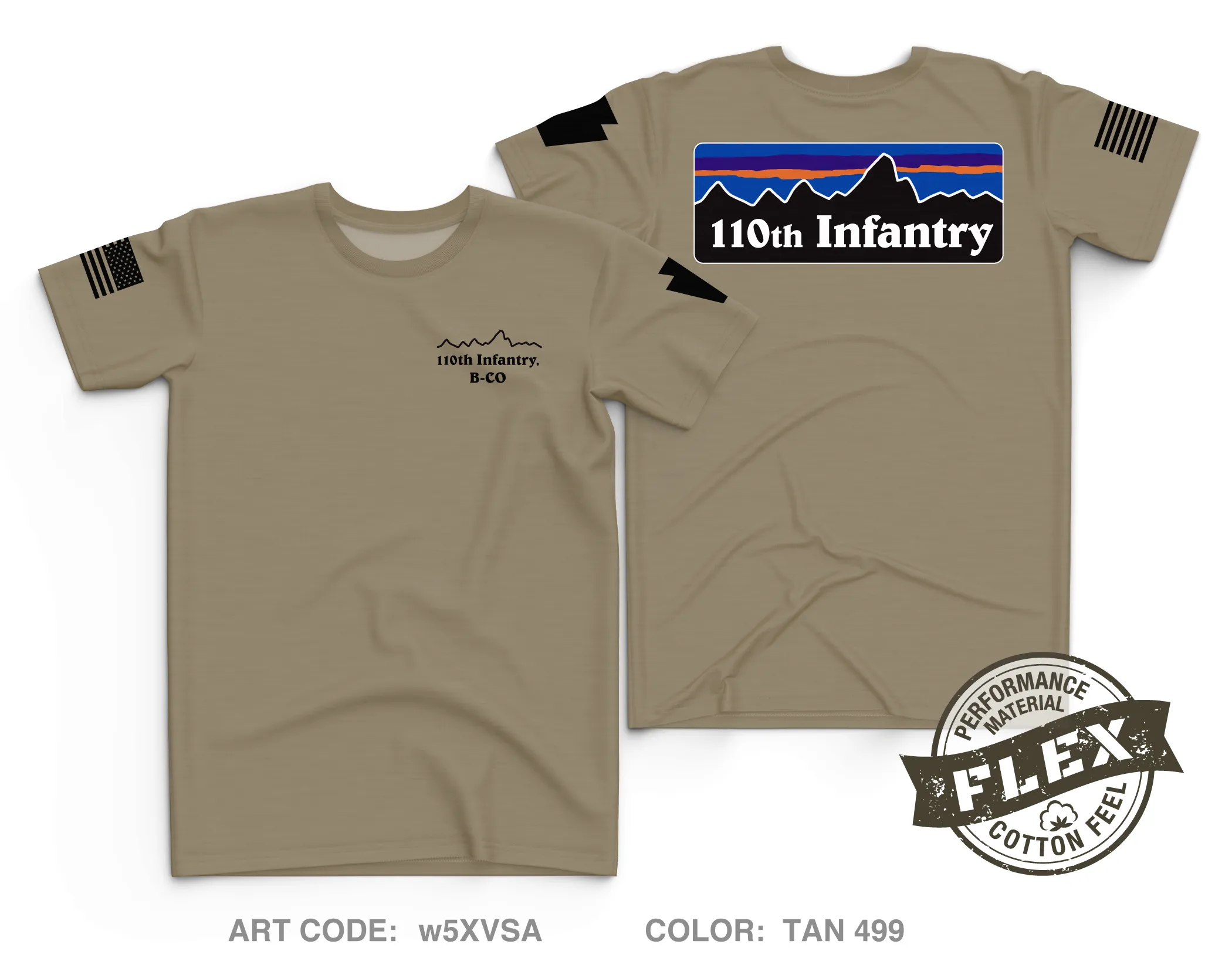 B-CO, 1st BN, 110th Infantry Regiment Core Men's SS Flex Performance Tee - w5XVSA