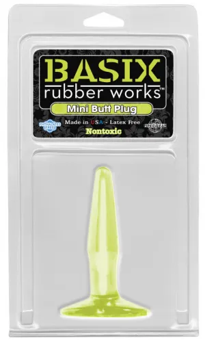 Basix Rubber Works - Mini Butt Plug - Glow in the Dark
