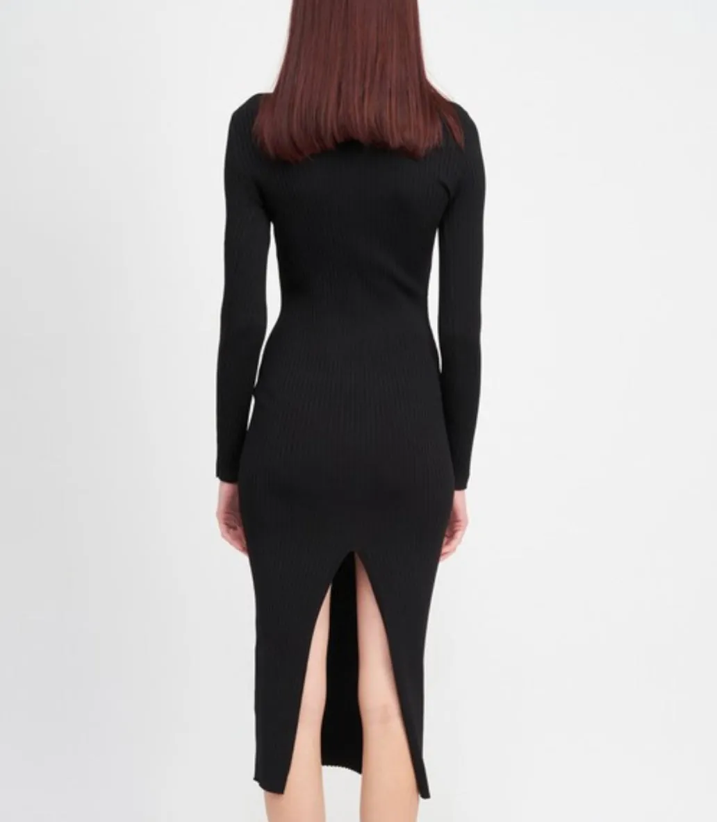 Black Cross Knit Dress
