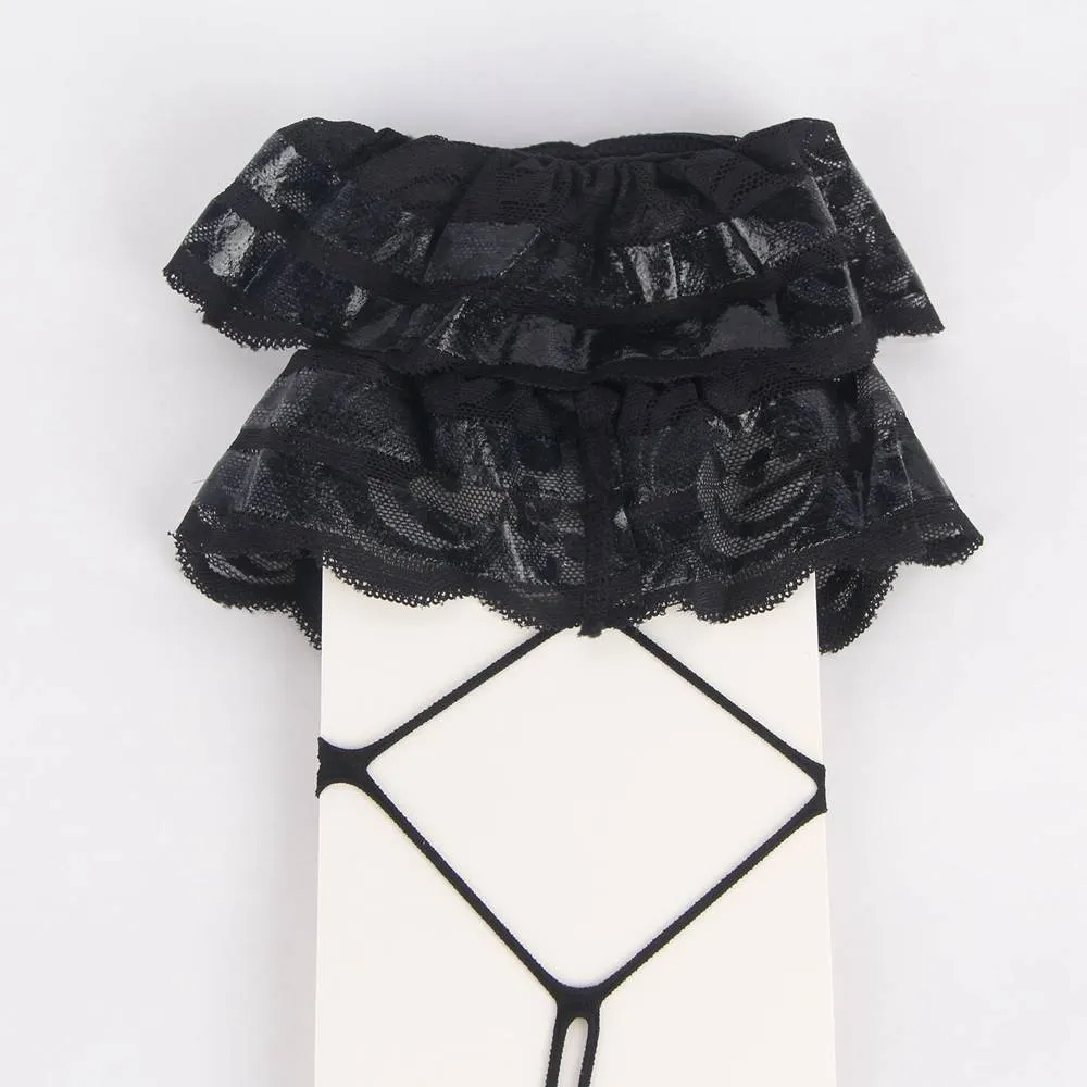 Black Fence Net Thigh Highs Silicone non-slip Stocking