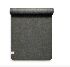 Black Natural Rubber & Jute Yoga Mat