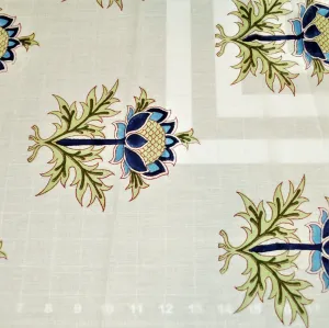 Botanical Blue Lotus Hand Block Print