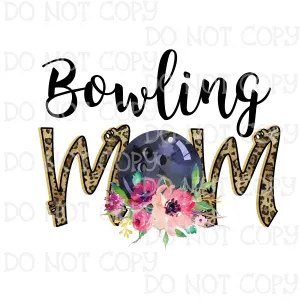 Bowling Mom CHeetah Floral