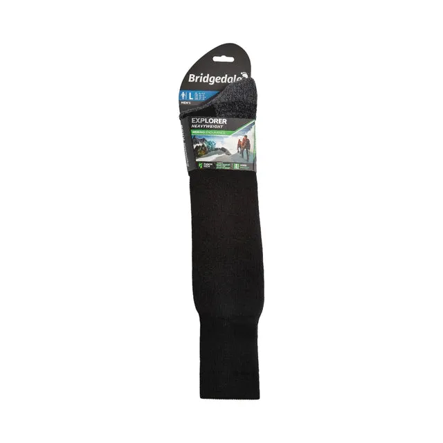 Bridgedale Explorer Heavyweight Merino Performance Unisex Knee Sock - Black