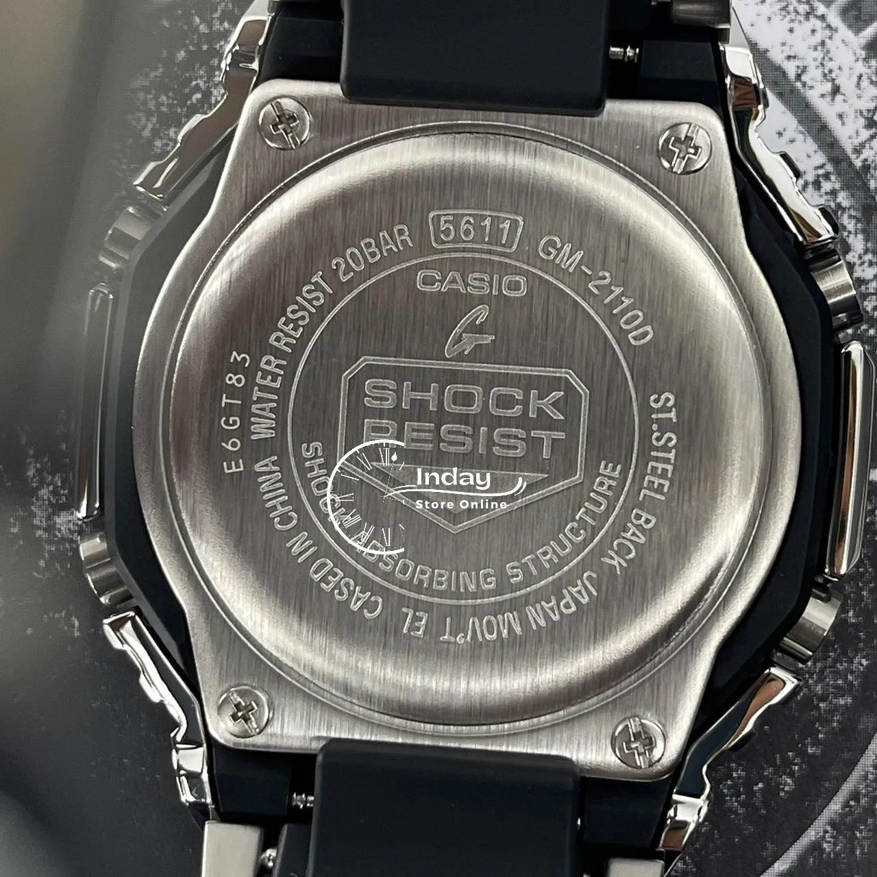 Casio G-Shock G-Steel Men's Watch GM-2110D-2B Stainless Steel Band Shock Resistant Mineral Glass
