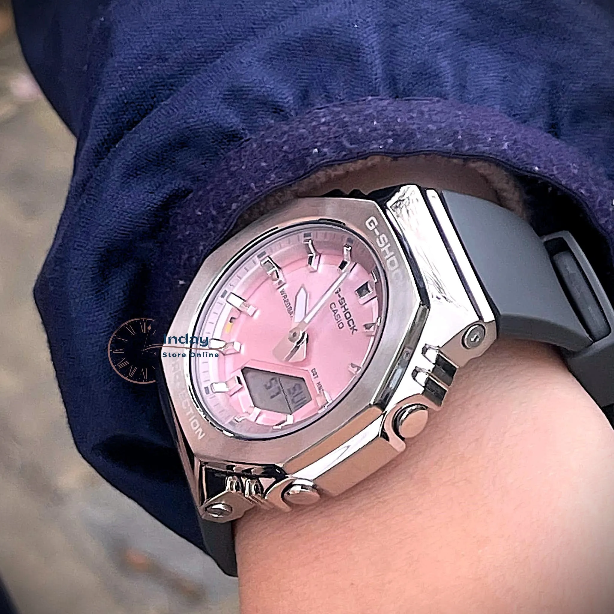 Casio G-Shock Women's Watch GM-S2110-4A Resin Band Shock Resistant Mineral Glass