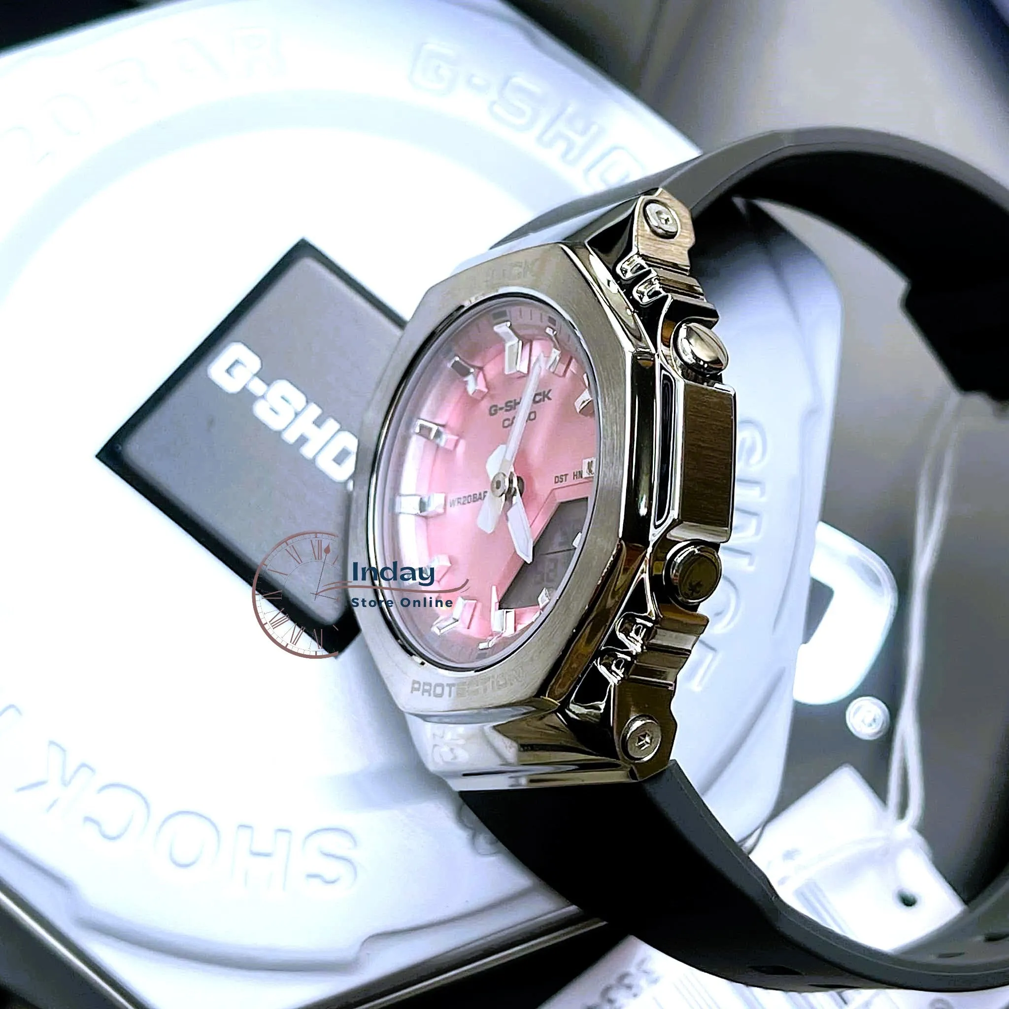 Casio G-Shock Women's Watch GM-S2110-4A Resin Band Shock Resistant Mineral Glass