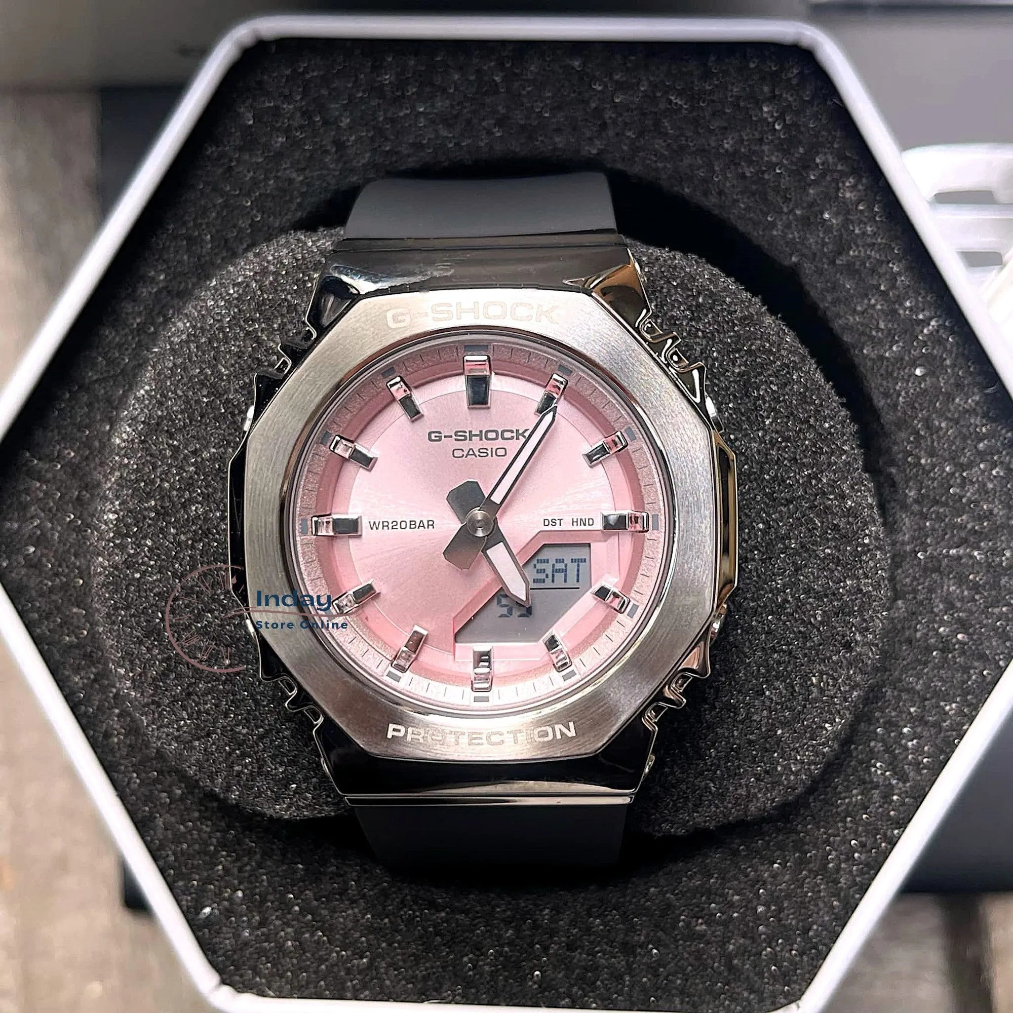 Casio G-Shock Women's Watch GM-S2110-4A Resin Band Shock Resistant Mineral Glass
