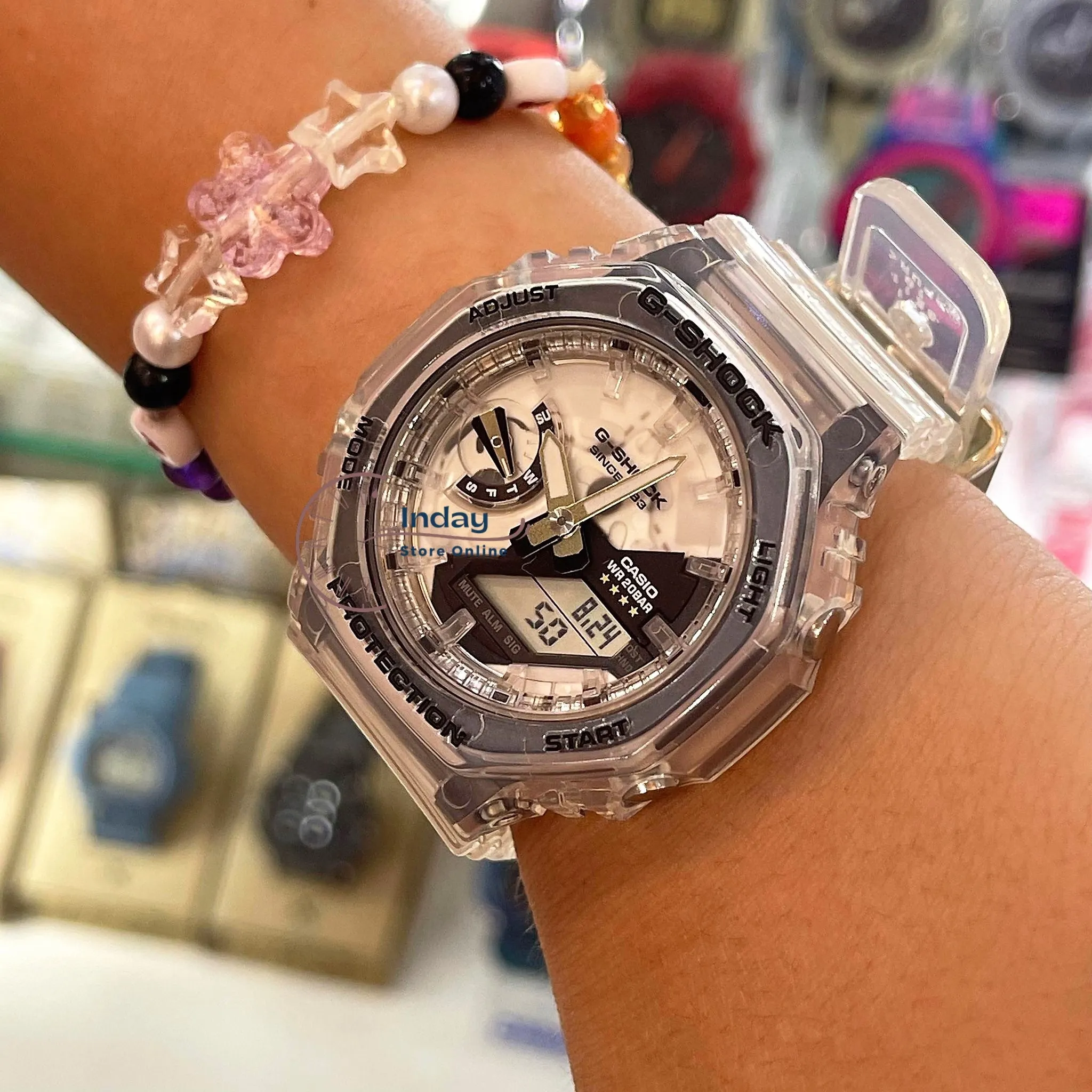 Casio G-Shock Women's Watch GMA-S2140RX-7A Analog-Digital 40th Anniversary CLEAR REMIX Edition