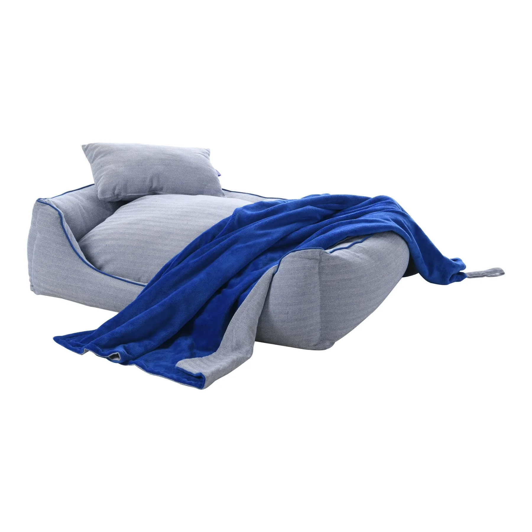 Charlie's Hampton Herringbone 3pc Dog Bed Blue Small