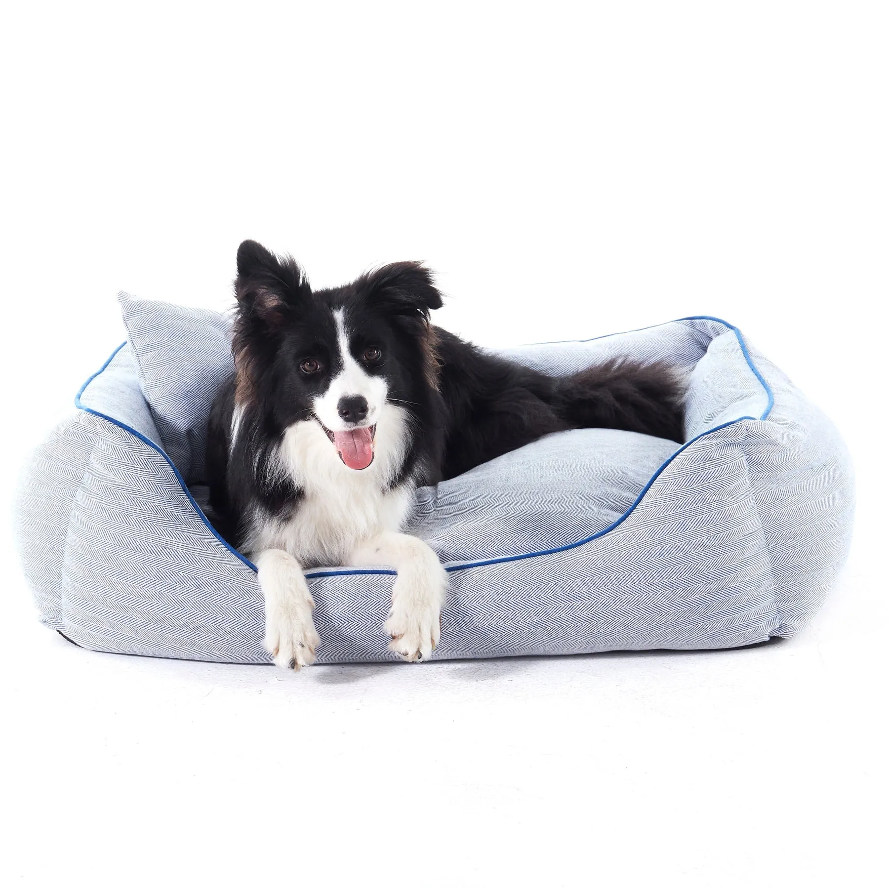 Charlie's Hampton Herringbone 3pc Dog Bed Blue Small