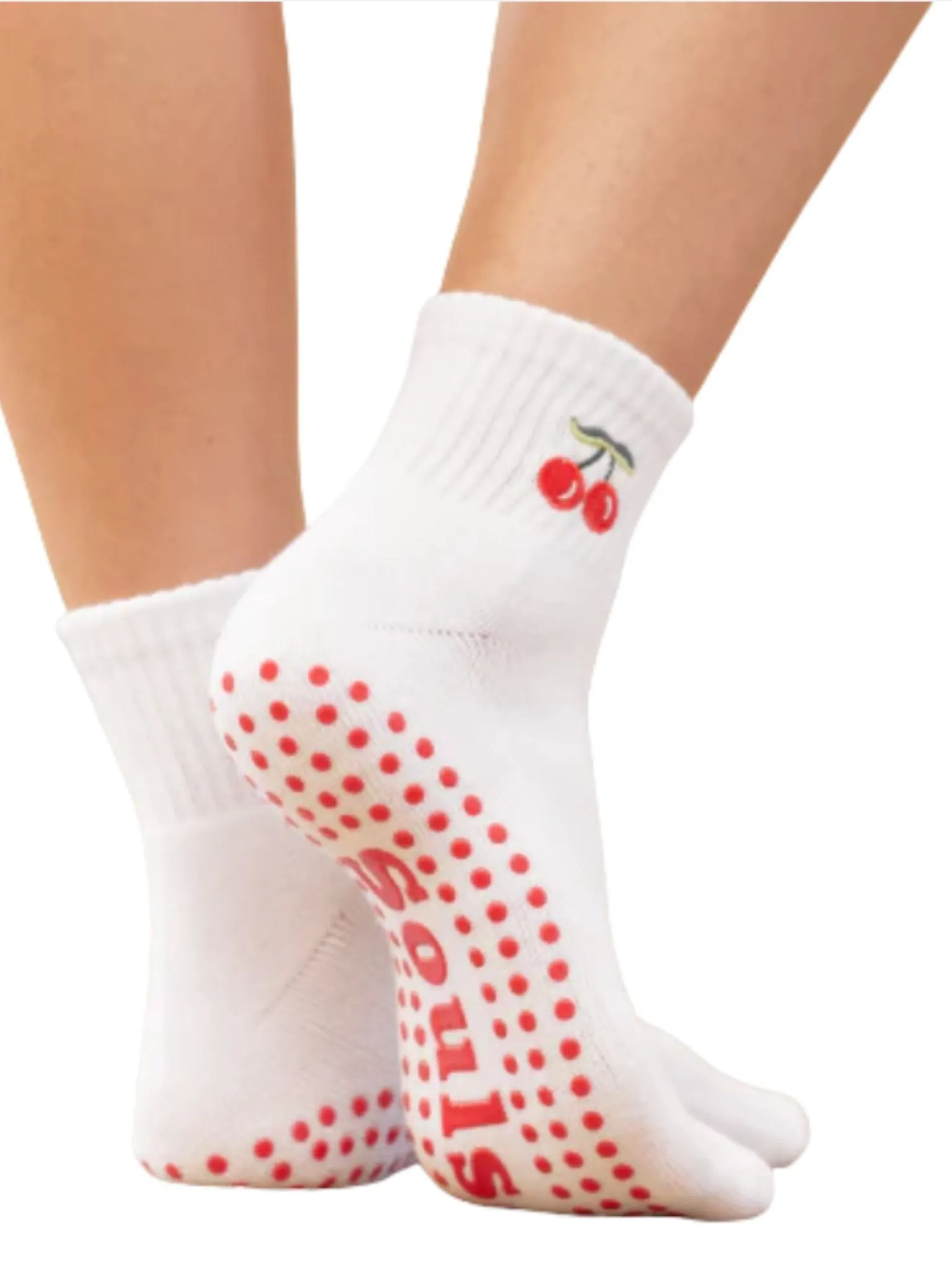 Cherry Pilates Socks