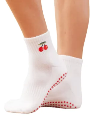 Cherry Pilates Socks