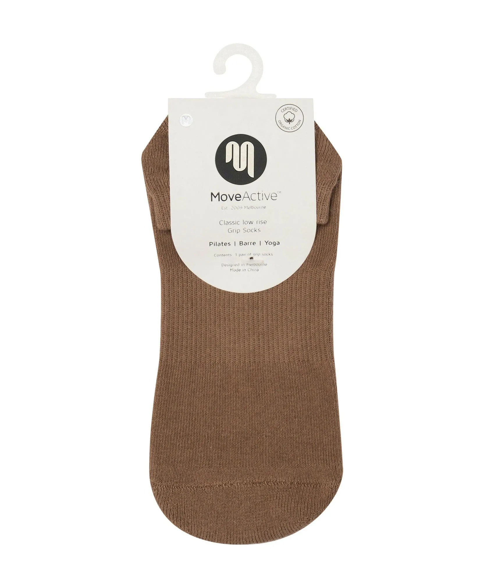 Classic Low Rise Grip Socks - Bark Brown