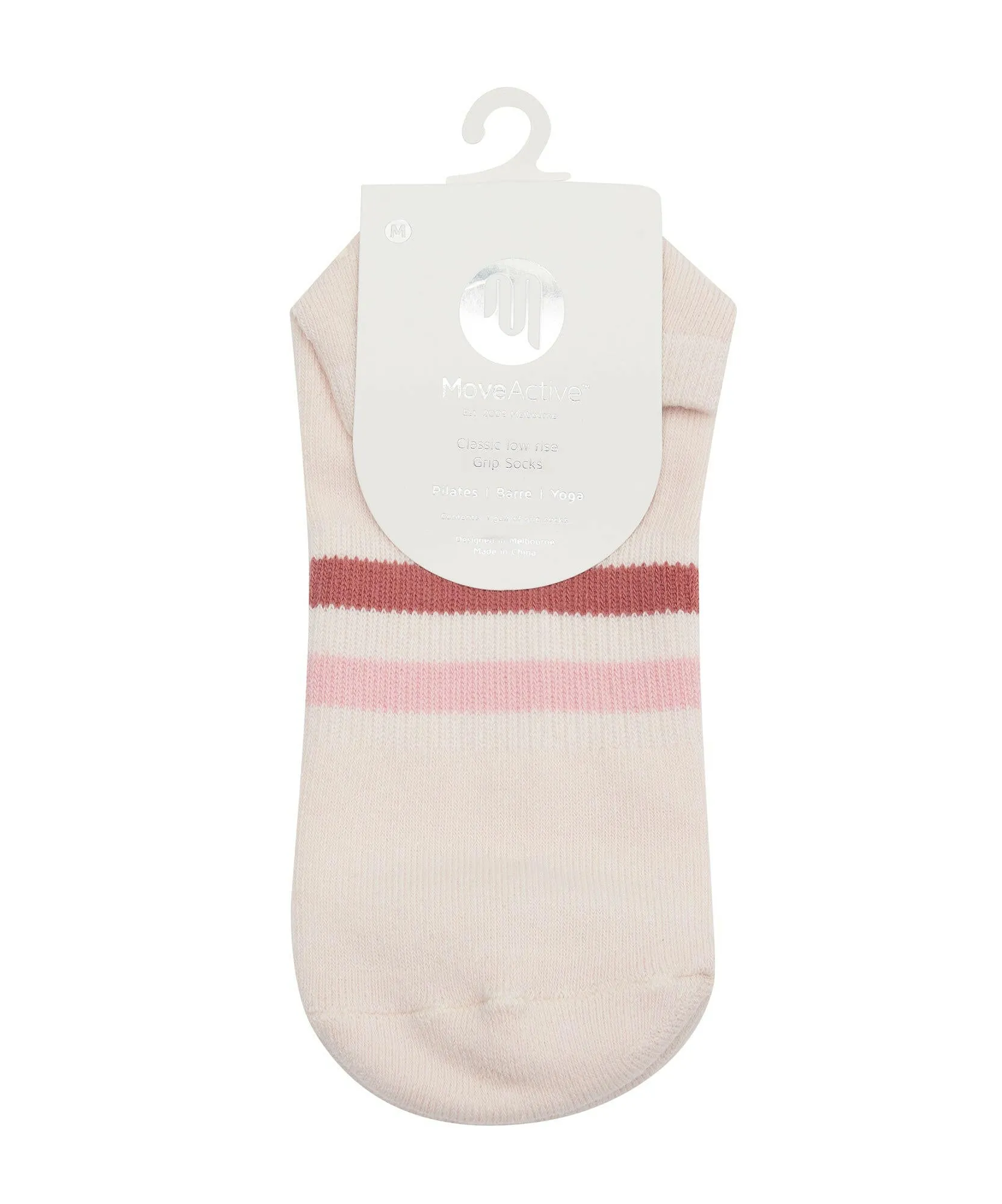 Classic Low Rise Grip Socks - Blush Stripes
