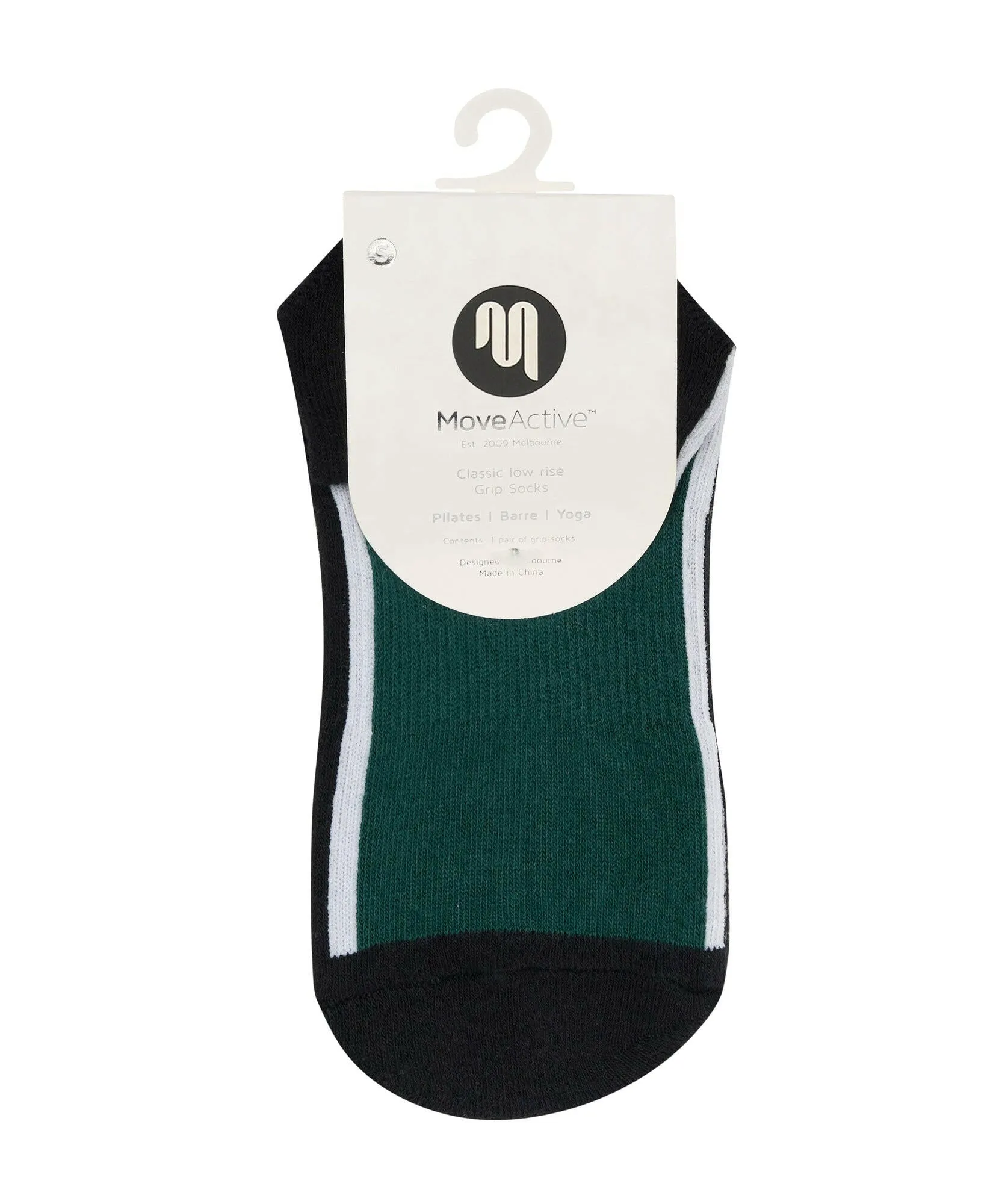 Classic Low Rise Grip Socks - Fluid Green & Black