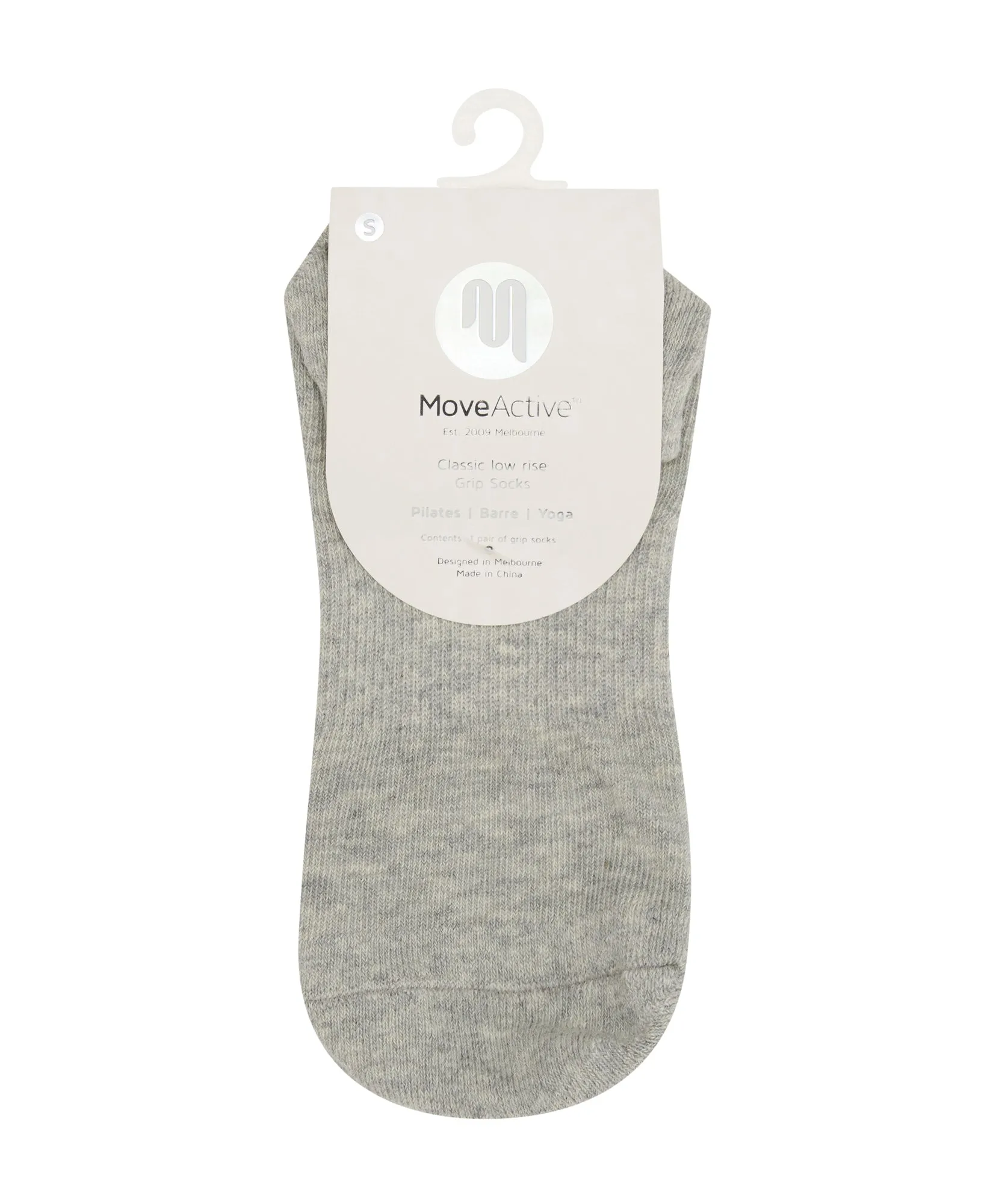 Classic Low Rise Grip Socks - Grey Marle