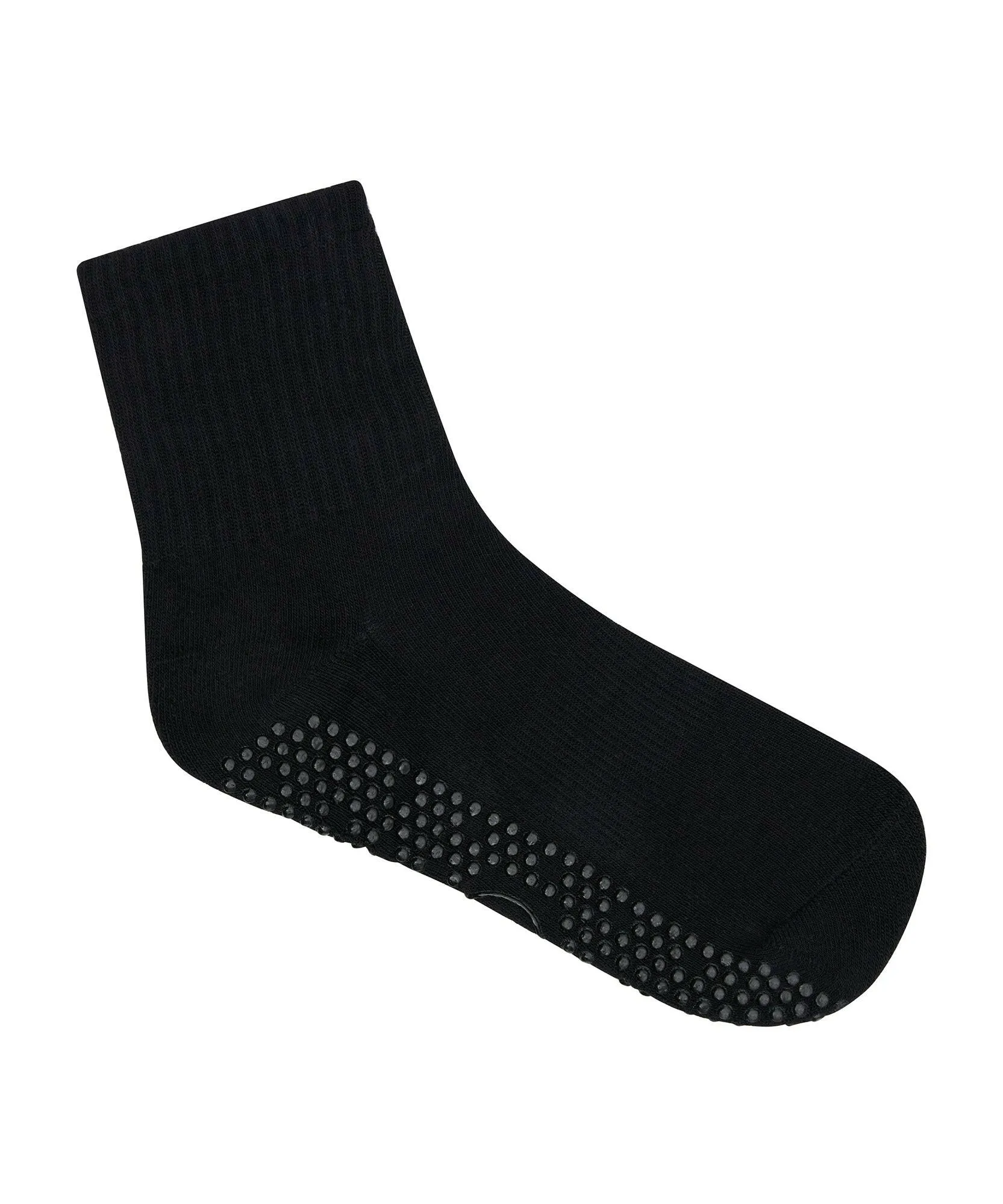 Crew Non Slip Grip Socks - Black