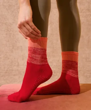 Crew Non Slip Grip Socks - Fade Banksia