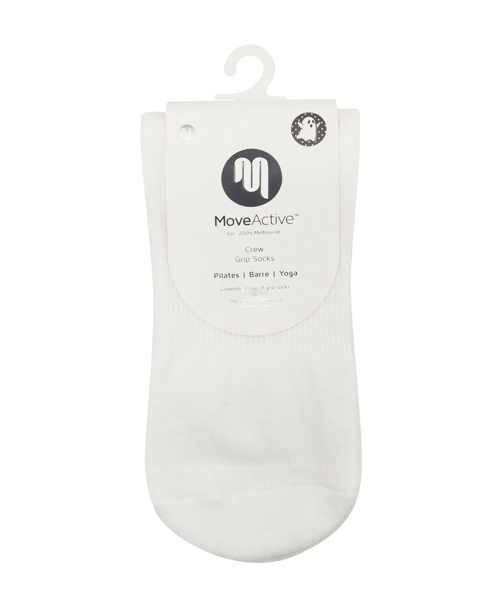 Crew Non Slip Grip Socks - Ghost White