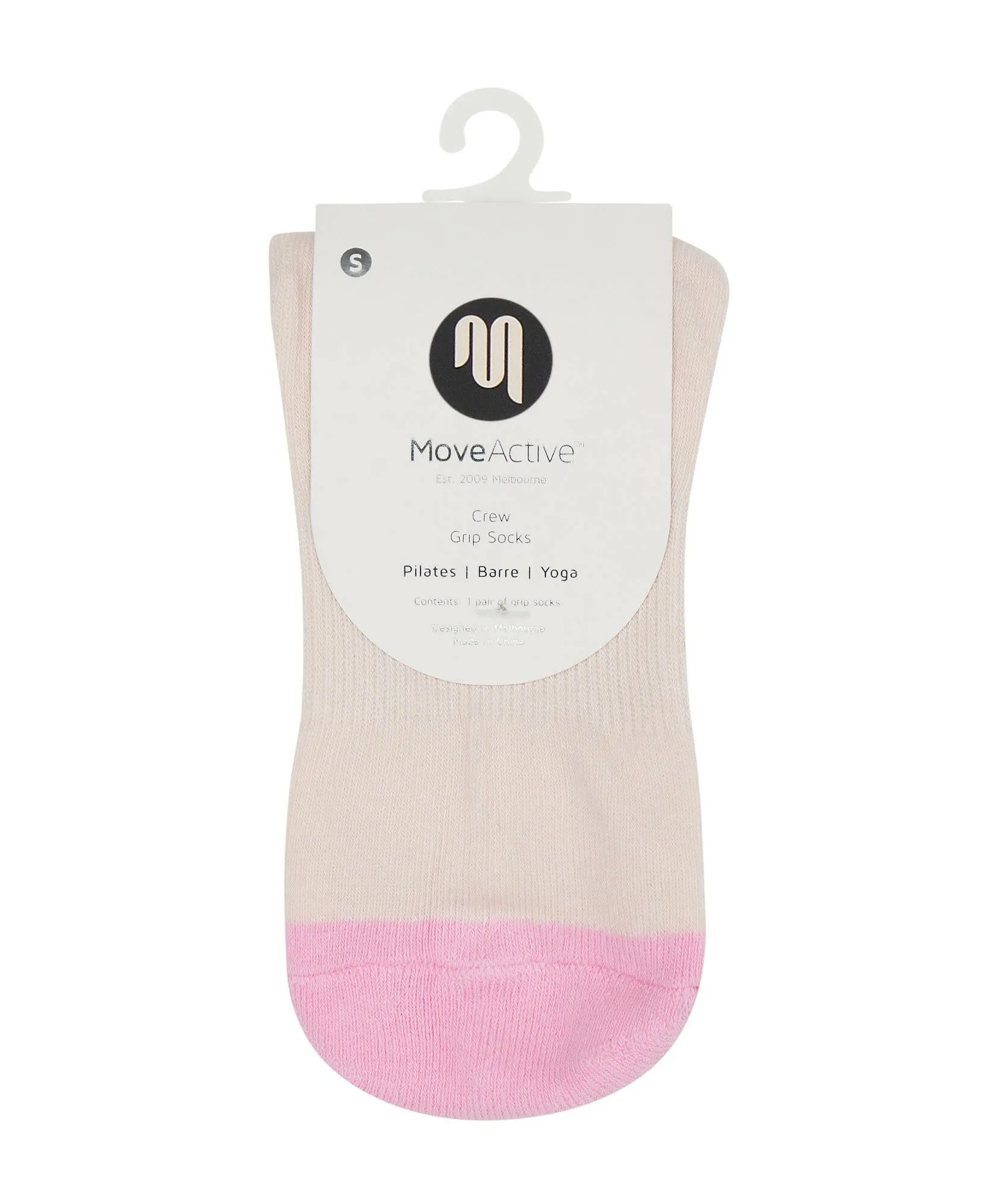 Crew Non Slip Grip Socks - Pink Palms