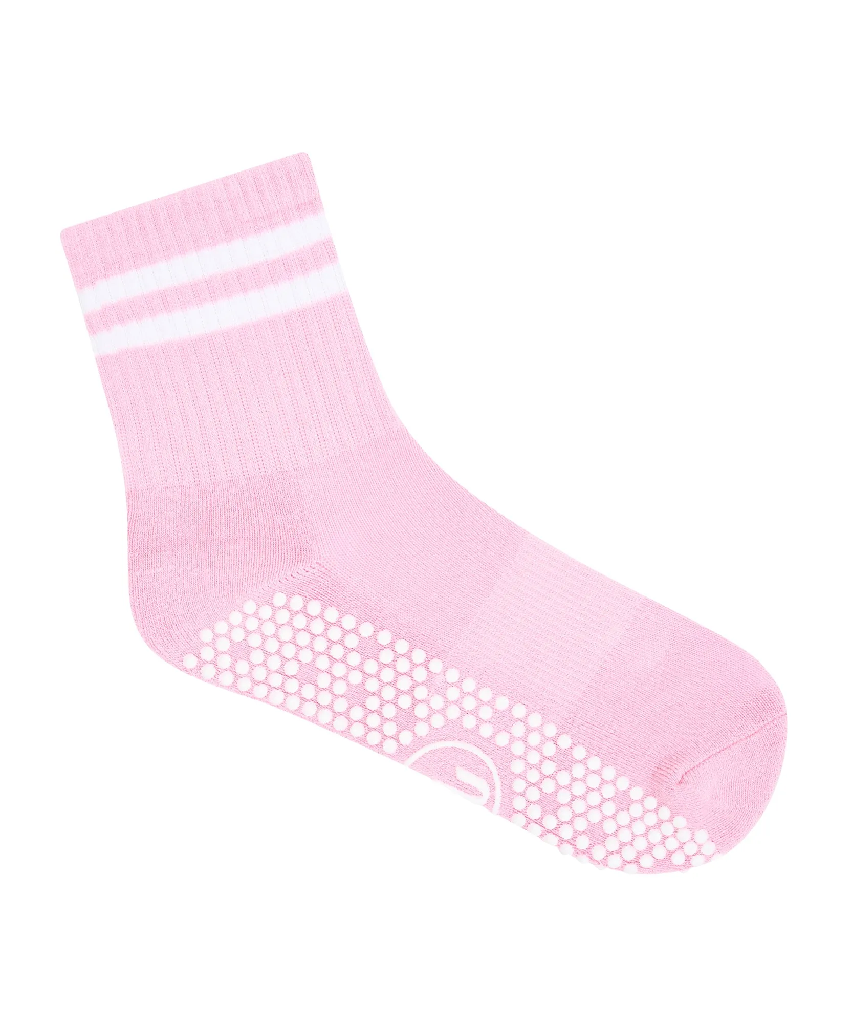 Crew Non Slip Grip Socks - Ribbed Sporty Pink