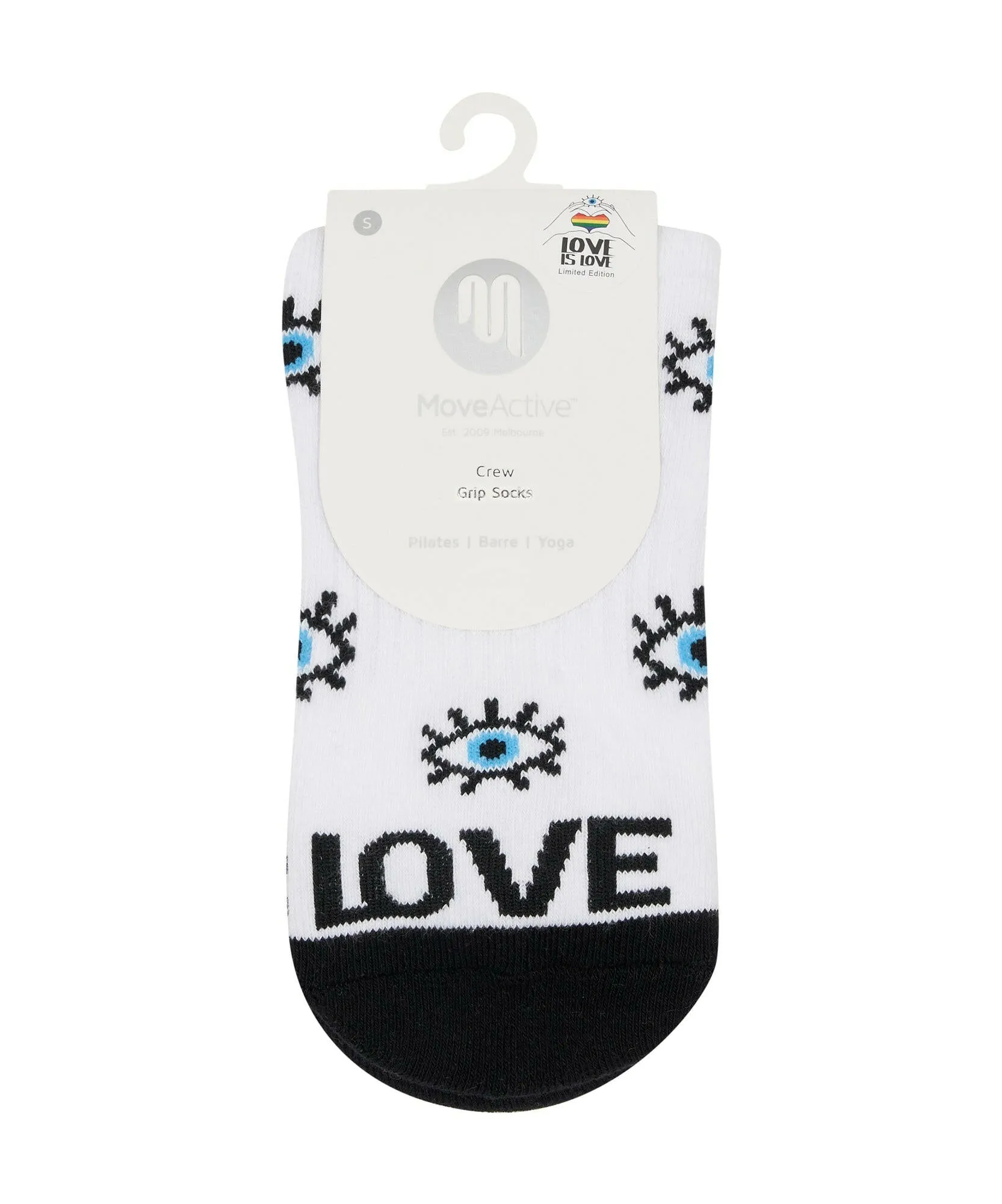 Crew Non Slip Grip Socks - "Love & Peace"