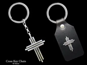 Cross Key Chain / Key Ring Sterling Silver
