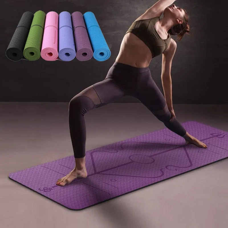 Extra Long Double Sided Exercise Yoga Mat w/ Carrying Bag